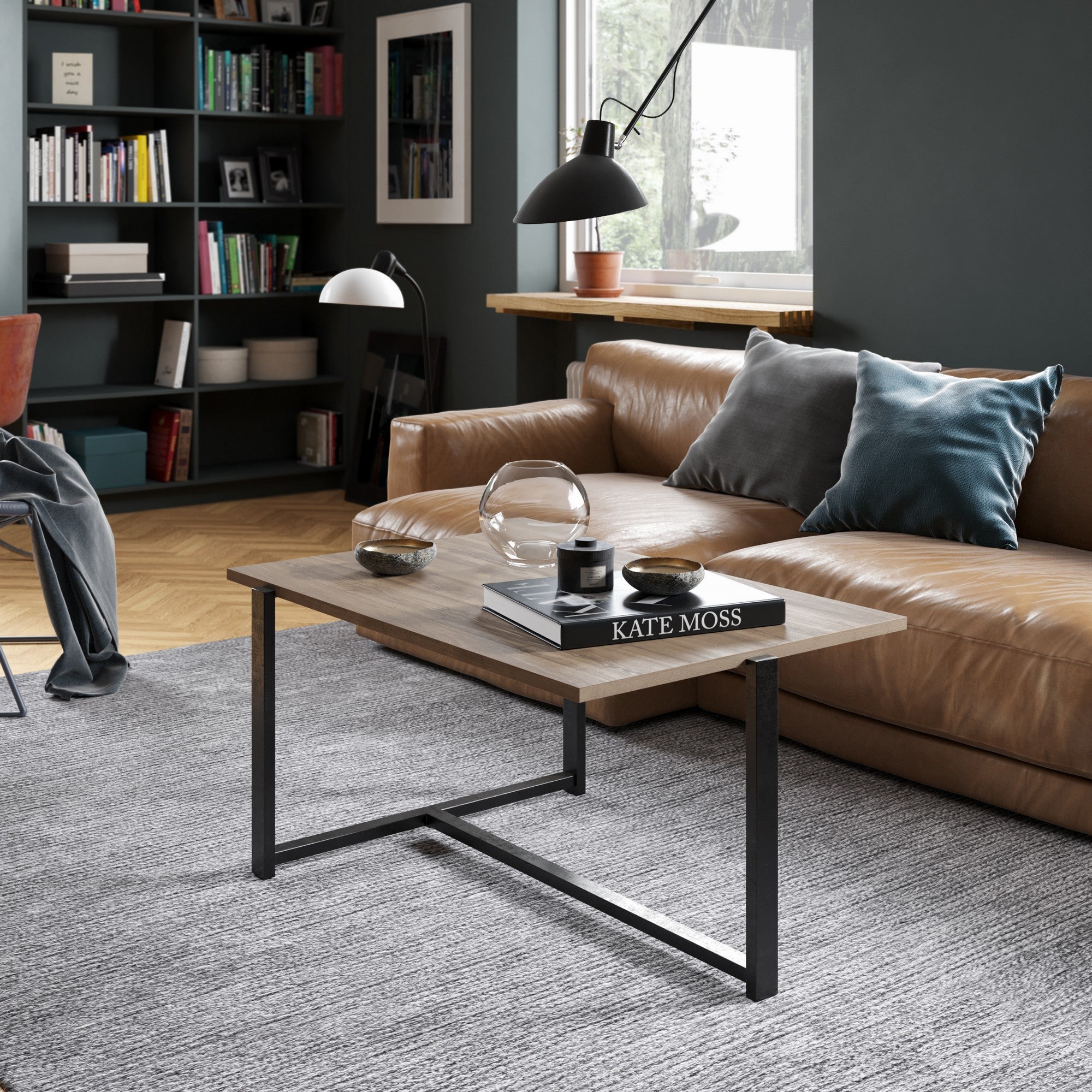 Table d'appoint rectangulaire 40x45 cm en acier Norman