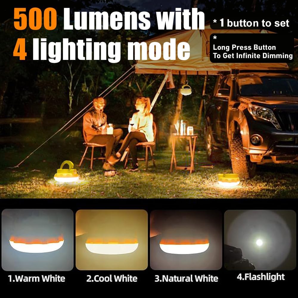 Latarki kempingowe LED: bateria 3600 mAh, 4 tryby oświetlenia, latarki solarne do użytku w nagłych wypadkach nocą. - 2