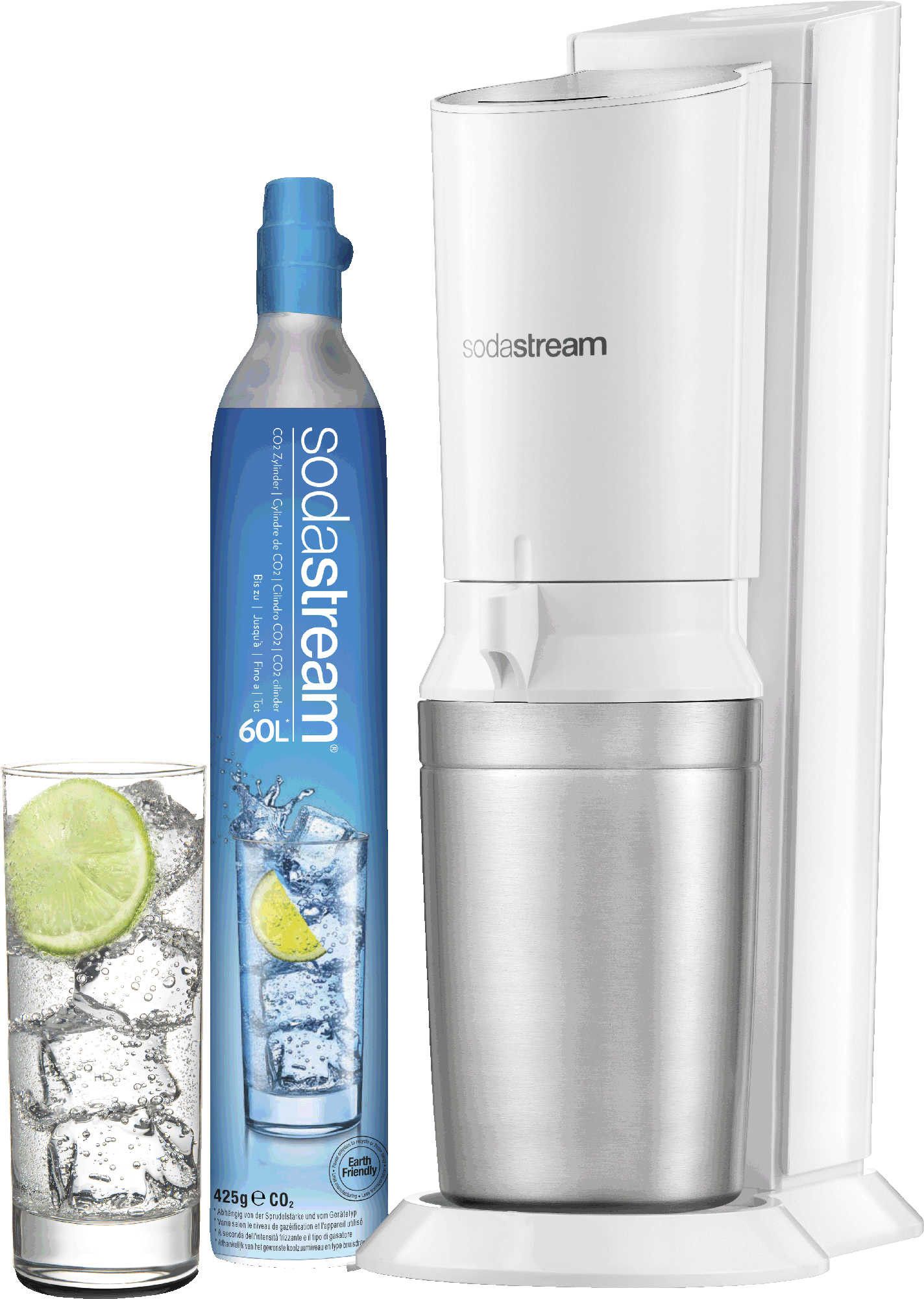 Gasatore Sodastream Crystal Bianco con bombola CO2 e bottiglia in vetro - 1