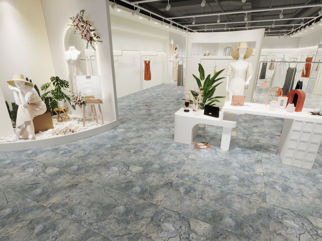 Carrelage sol/mur effet marbre vert CENERE Semi Lappato int/ext l.120 x L.60 cm MAJORCA TIFFANY - 3