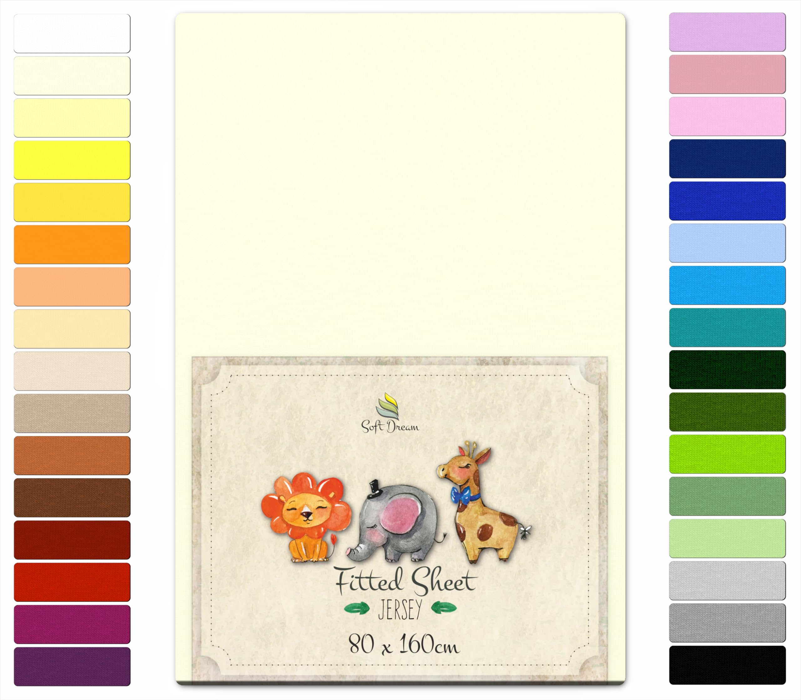 Lenzuolo Con Angoli Elasticizzati In Jersey 100% Cotone - Per Materasso 160x80 Cm, Bianco - Foto 11