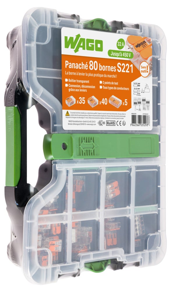 Malette de 80 bornes de connexion S221 2, 3, et 5 entrées pour fils souples et rigides-Wago - 3