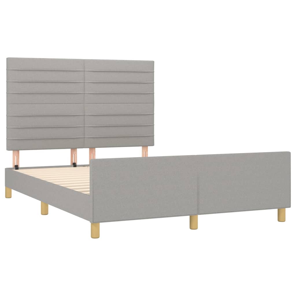 Cadre de lit sans matelas, gris clair, 140 x 190 cm, tissu - 4