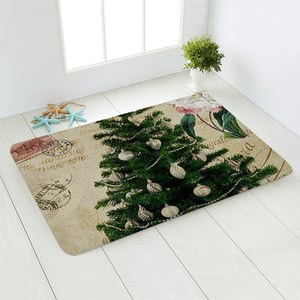 Tappeto natalizio rosso con Babbo Natale per bambini, soggiorno, camera da letto, tappeto Kawaii con fiocchi di neve, 150 x 102 cm