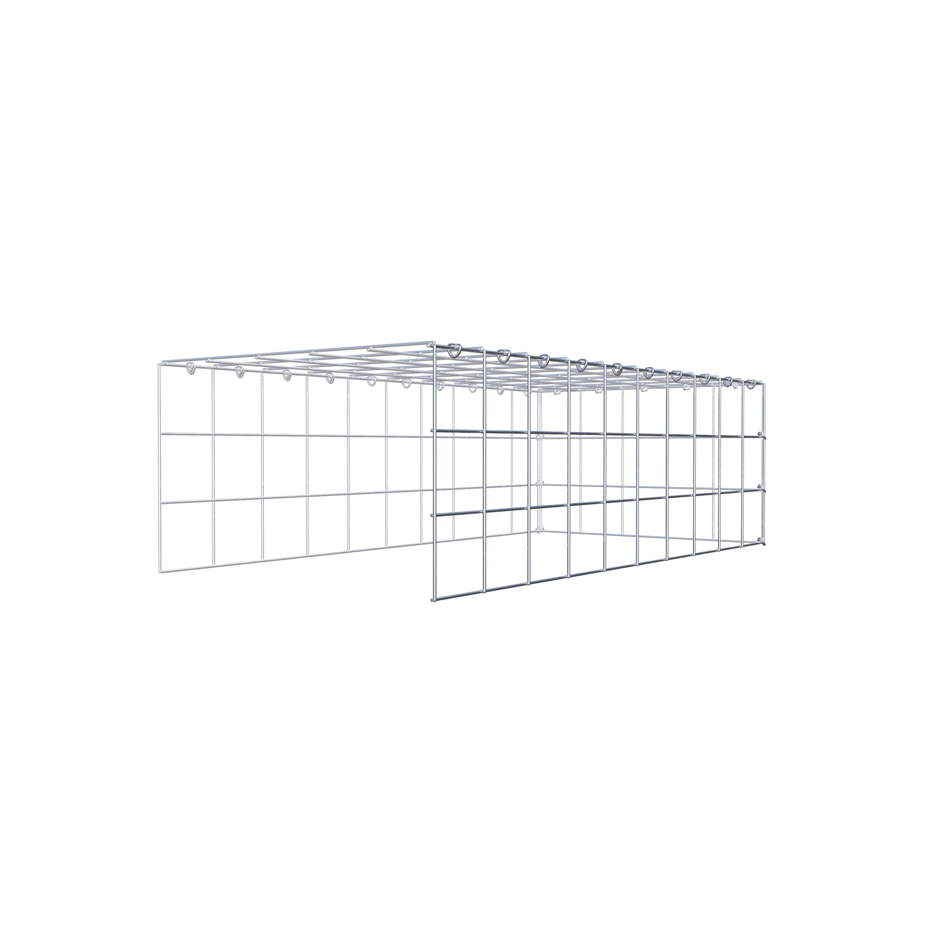 Gavión para ampliar y apilar, 100x30x50cm (LxHxP), malla 10 x 10cm, sin rejilla frontal ni inferior - 6