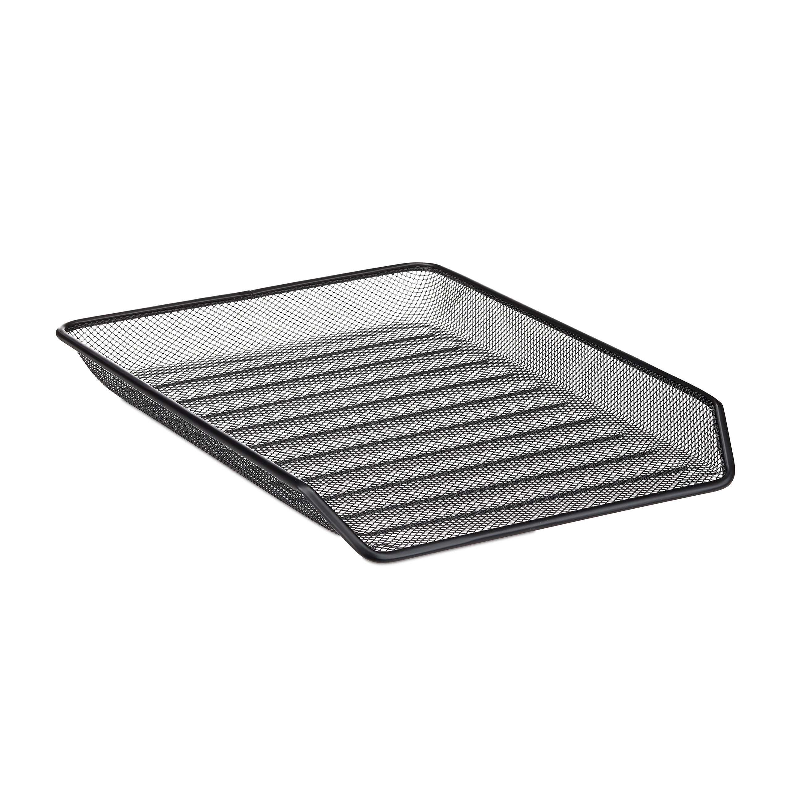 Organizer Portadocumenti con 2 Vaschette, Portalettere A4, HLP: 20,5x30x35,5 cm, Rete in Acciaio, Nero, Relaxdays - 8