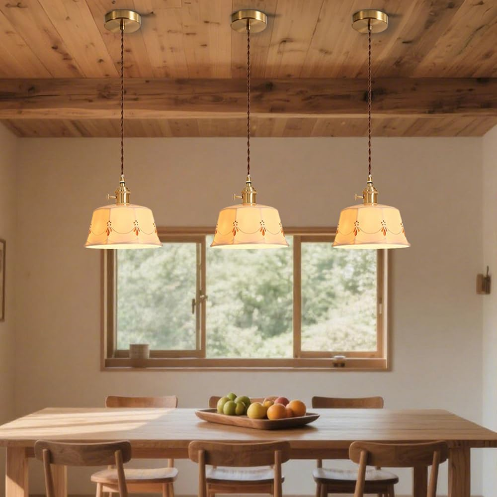 Lampadario a sospensione vintage in ottone (anni '70