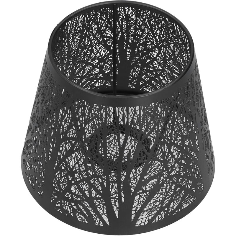 Abażur z kutego żelaza w kształcie drzewa leśnego - Mini abażur E27 - Nadaje się do lampy stołowej, sypialni lub lampki nocnej - Czarny