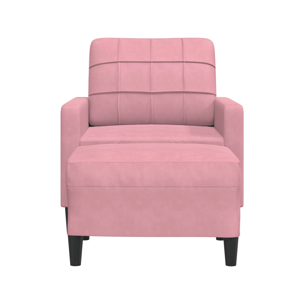 Fauteuil avec repose-pied Rose 60 cm Velours - 3