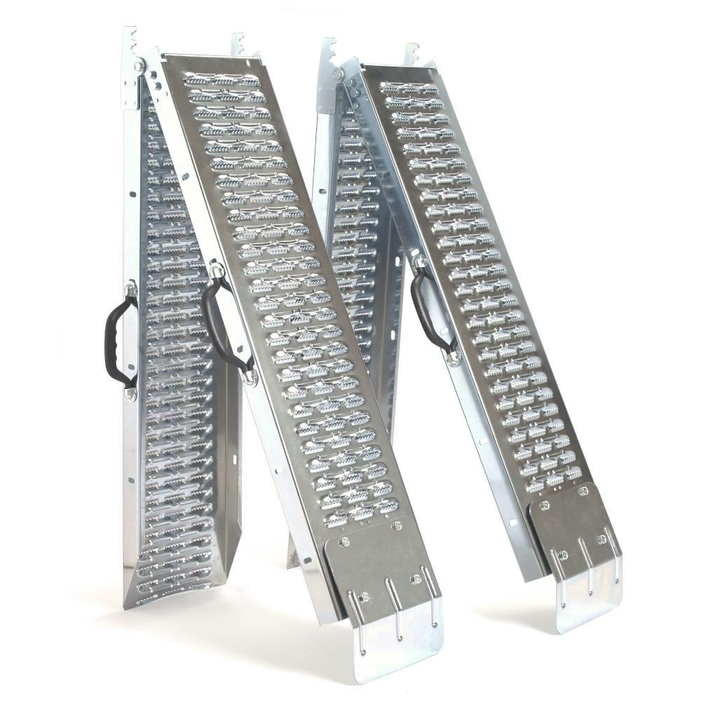 Rampe De Chargement Aluminium Pliable 2 Pièces - Charge 907 Kg, Pour VTT, Moto, Vélo électrique, Remorque - 2