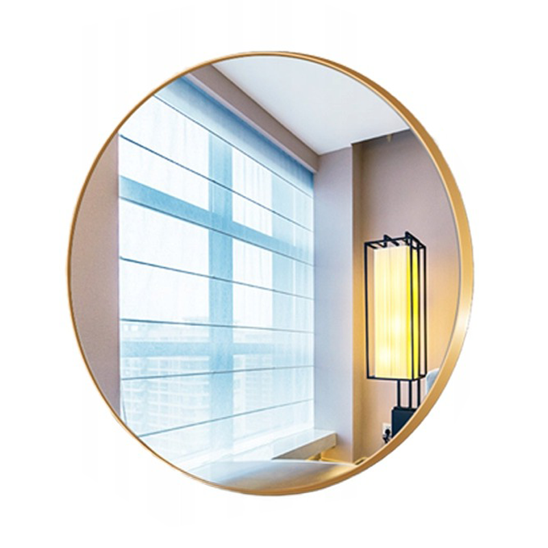 Zdjęcia - Lustro ścienne  okrągłe stylowe łazienkowe złota rama średnica 600 mm