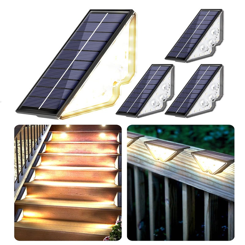 Zestaw lamp schodowych zasilanych energią słoneczną oświetlenie LED wodoodporne koralików do zawieszenia odpowiednie na ganki ciepłe światło