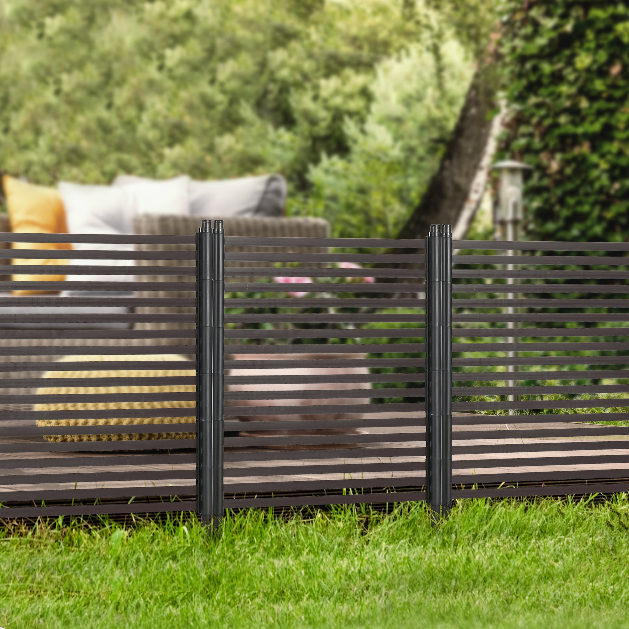 Clotûre de jardin acier avec revêtement PE Outsunny - 8