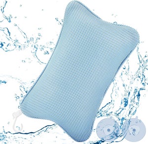 Oreiller De Bain Cervical Avec Ventouses - Coussin Appuie-Tête Pour Baignoire, Piscine Ou Spa - Confort Détente 52x38 Cm