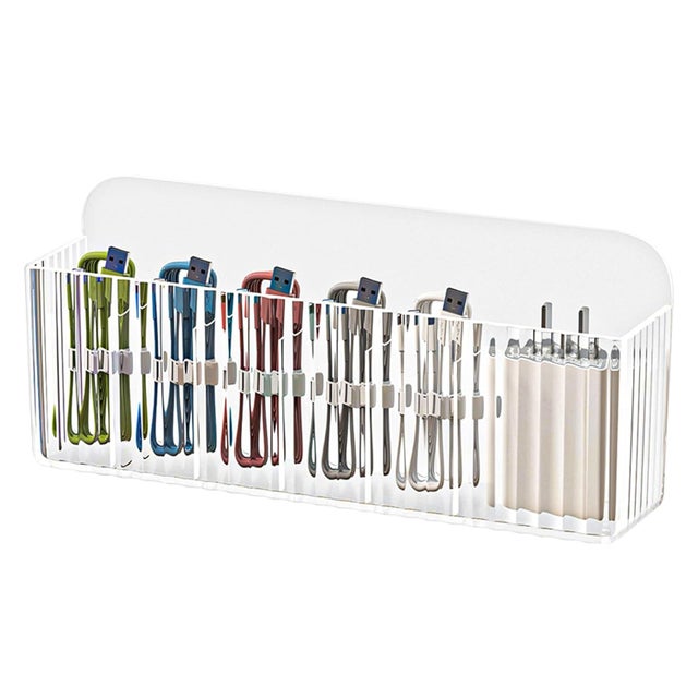 Organizer na kable, schowek na kable z 6 przegródkami, schowek na ładowarkę, schowek na kabel ładujący