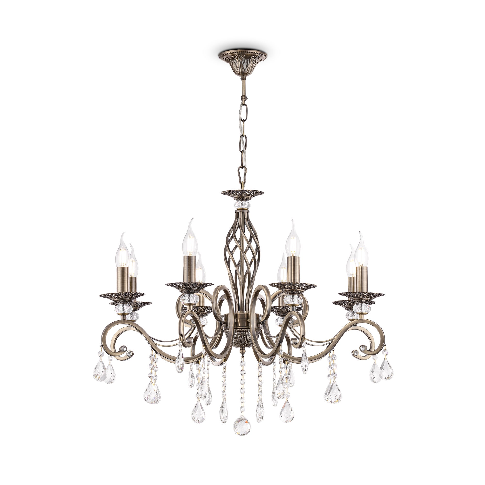 Lustre Grace Bougeoir Classique Chic, Support en Métal, Finition Blanc ...