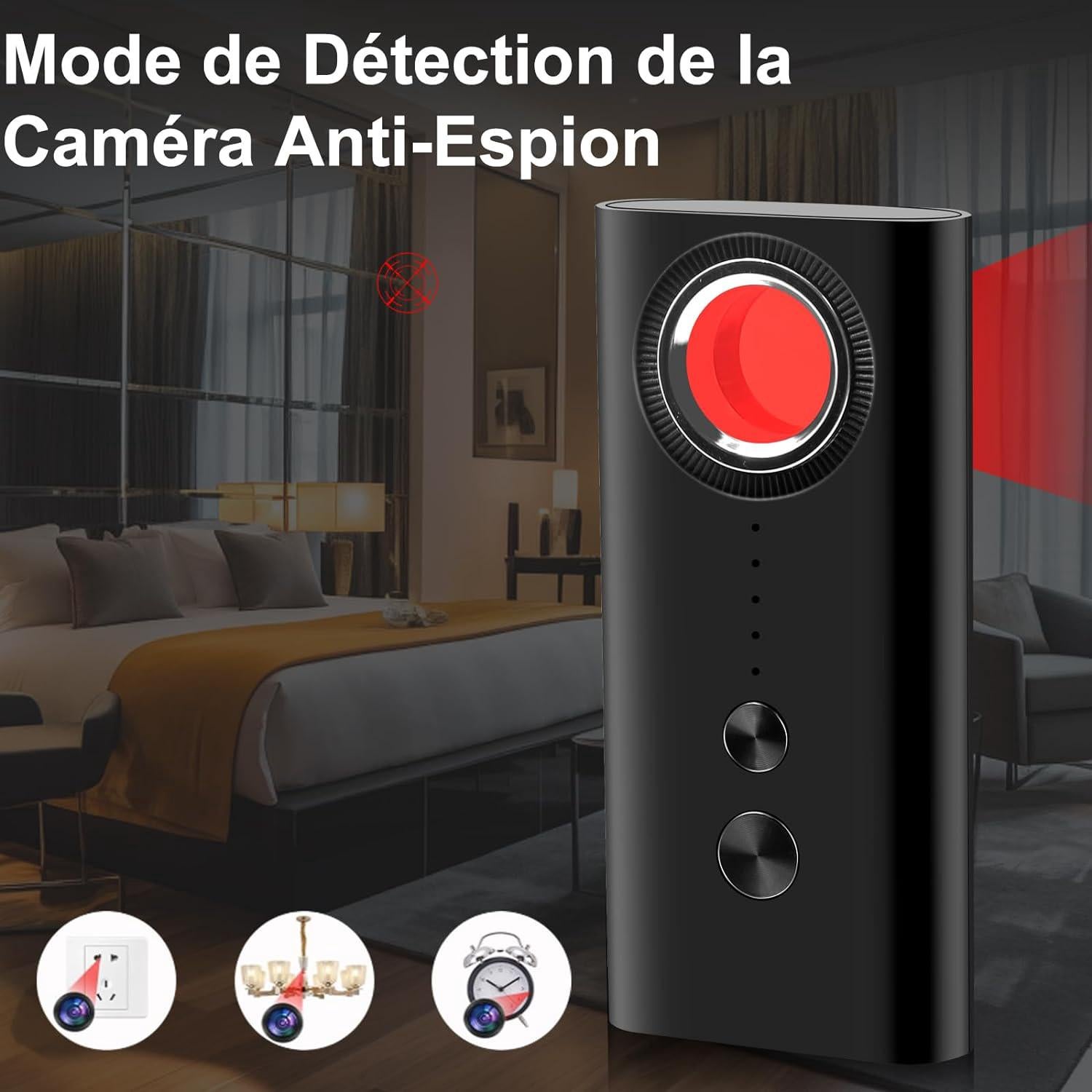 Détecteur D'espionnage, Détecteur de Caméra Cachée, Détecteur de Mouchard, Détecteur de Caméra Mini, Détecteur de RF, Détecteur de GPS/Caméra - 3