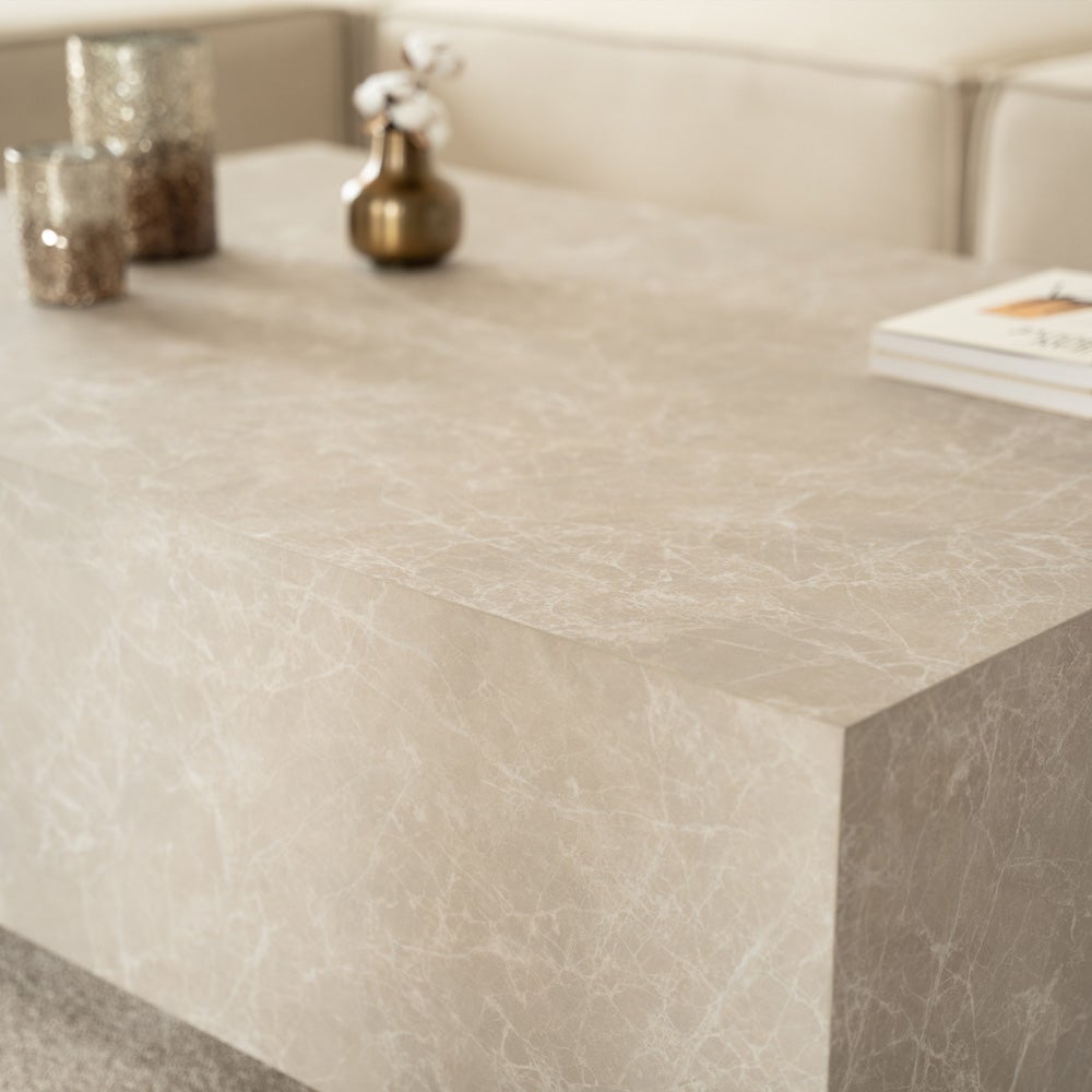 Home Deluxe - Table basse Amiri XXL - Couleur : Beige, Dimension : 120 x 80 cm, Plateau MDF, déjà monté I Table de salon Table d'appoint - 3