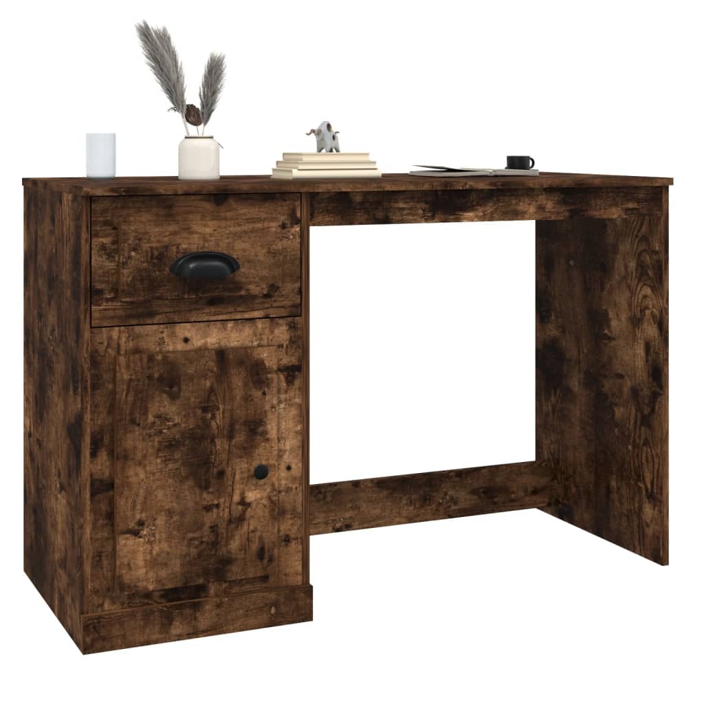 Bureau，Table de travail，Table d'étude avec tiroir chêne fumé 115x50x75 cm bois d'ingénierie CWV40861 - 4