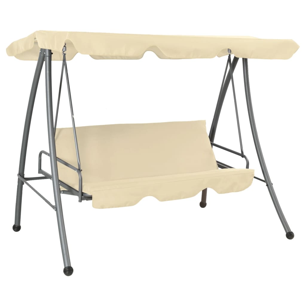 Maison exclusive - banco columpio de exterior con dosel blanco arena