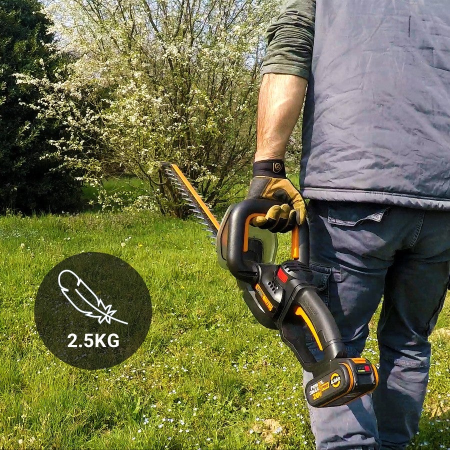 WORX Nitro WG263E.9 - Taille-haie sans fil, 18 V (20 V max), PowerShare, sans balais, longueur de coupe 54 cm, capacité de coupe max. 27 mm, - 5