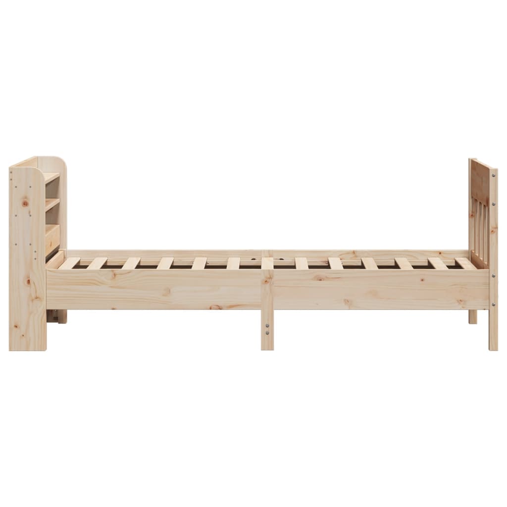 Cadre de lit sans matelas 75x190 cm bois de pin massif - COMFORTXL - 5