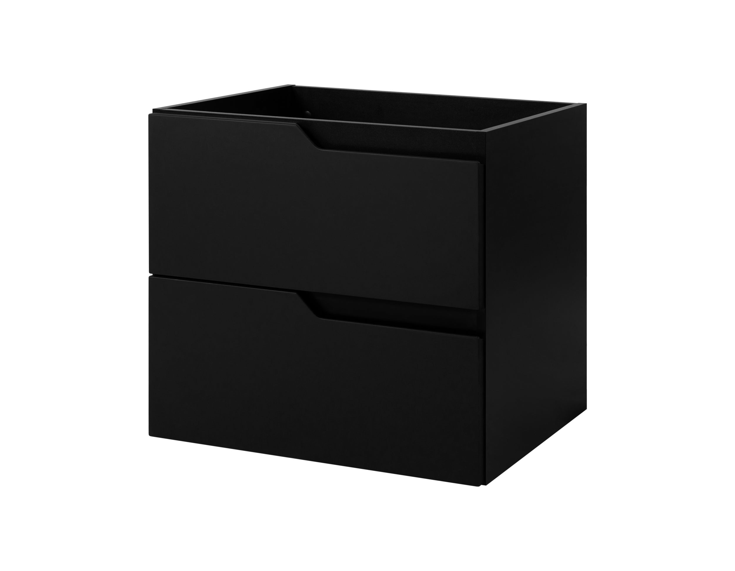 Mueble de lavabo mural para baño, negro, 60 x 57 x 46 cm, sin encimera