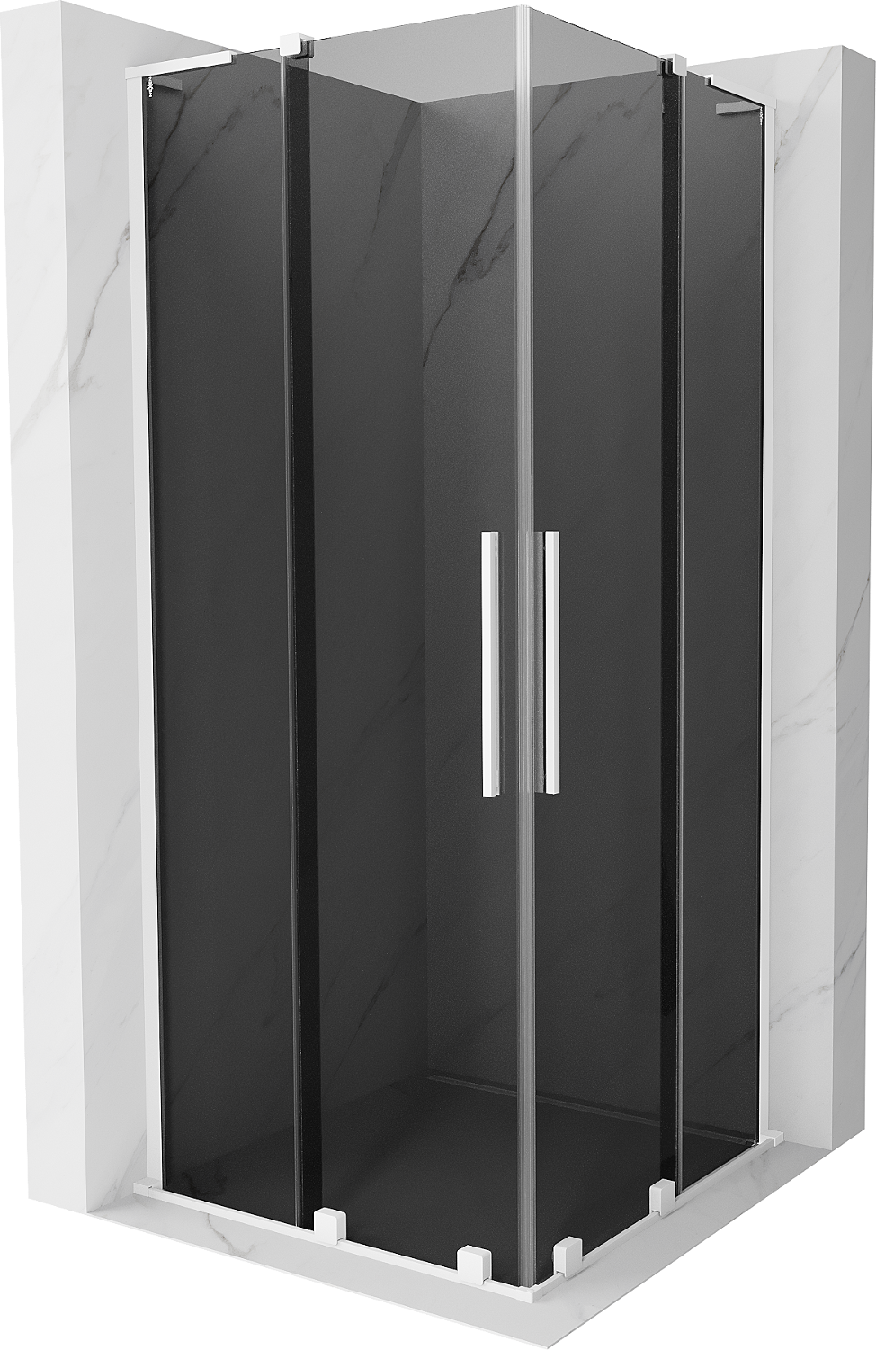 Mexen Velar L Duo kabina prysznicowa rozsuwana 100 x 100 cm, grafit, biała - 871-100-100-02-43-20