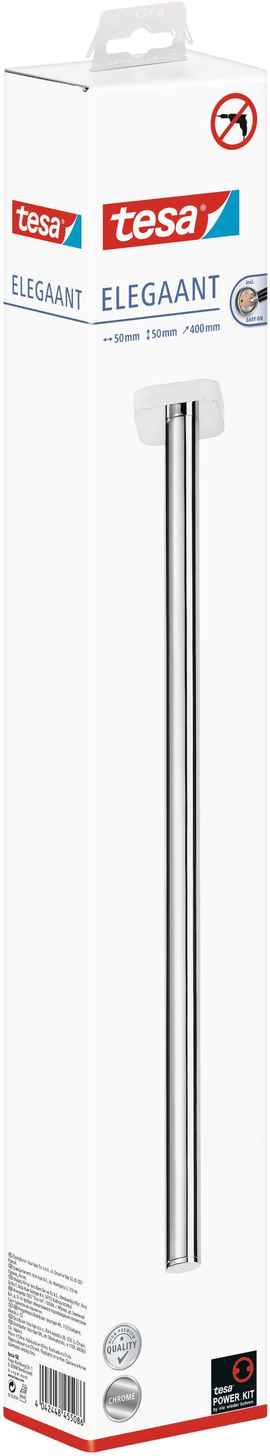 Toallero de pared Elegant cromado brillante 8.5x53.5 cm - 8