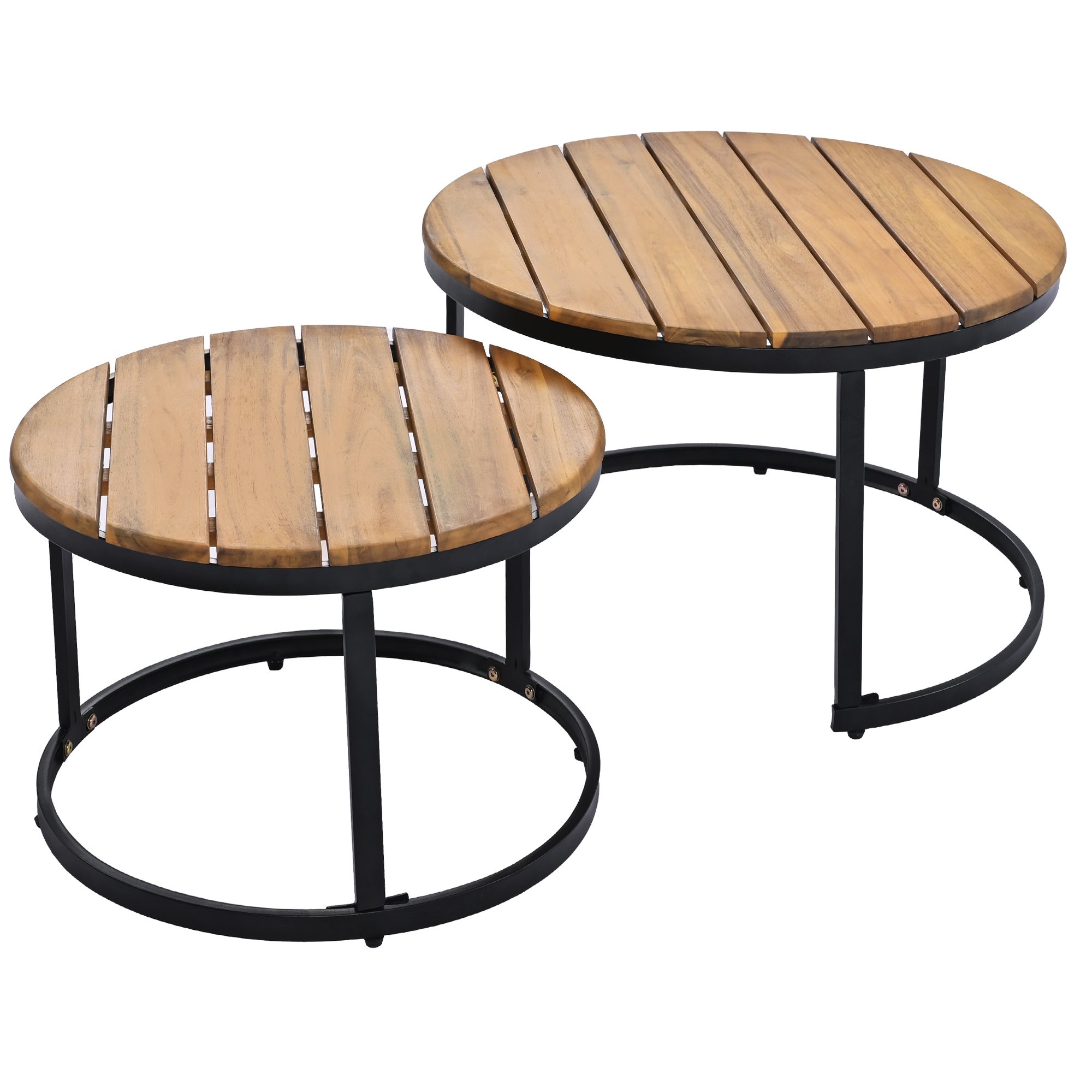 Conjunto de muebles de jardín para 6 personas con 2 sofás de dos plazas, 2 sillas, 2 mesas redondas, estructura de hierro, gris antiguo - 5