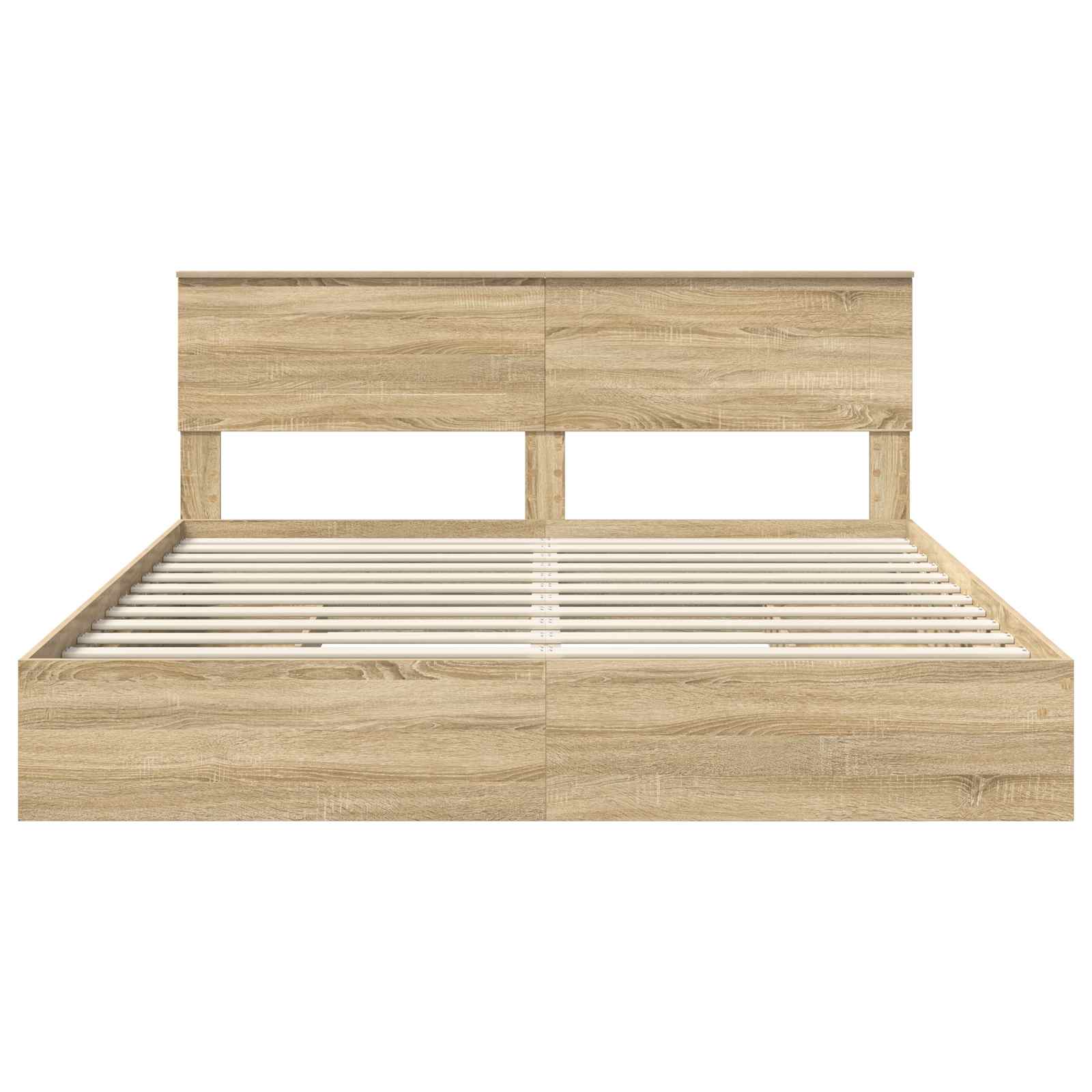 Lit avec rangement, panneau de bois, chêne, pour la chambre, 180 × 200 cm - 8