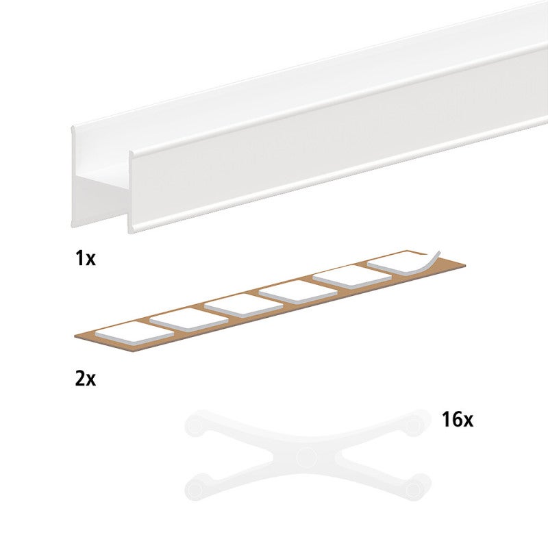 Kit profil en H SLID'UP 220 pour porte 18 mm - 1,8 m - blanc - 2