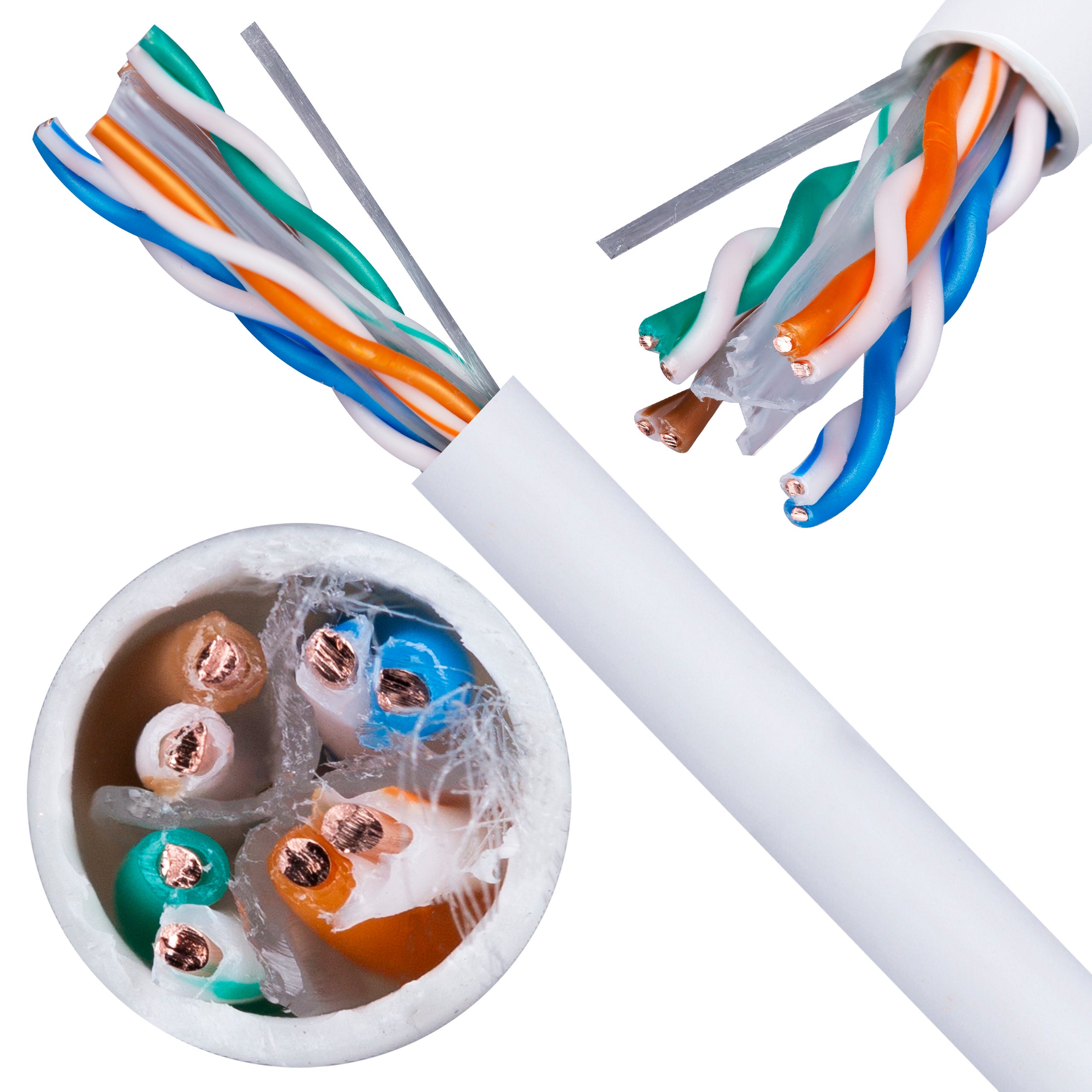 Kabel sieciowy U/UTP kat.6 skrętka 4x2x0,51mm wewnętrzny Eca PVC szary DOMNET 305m