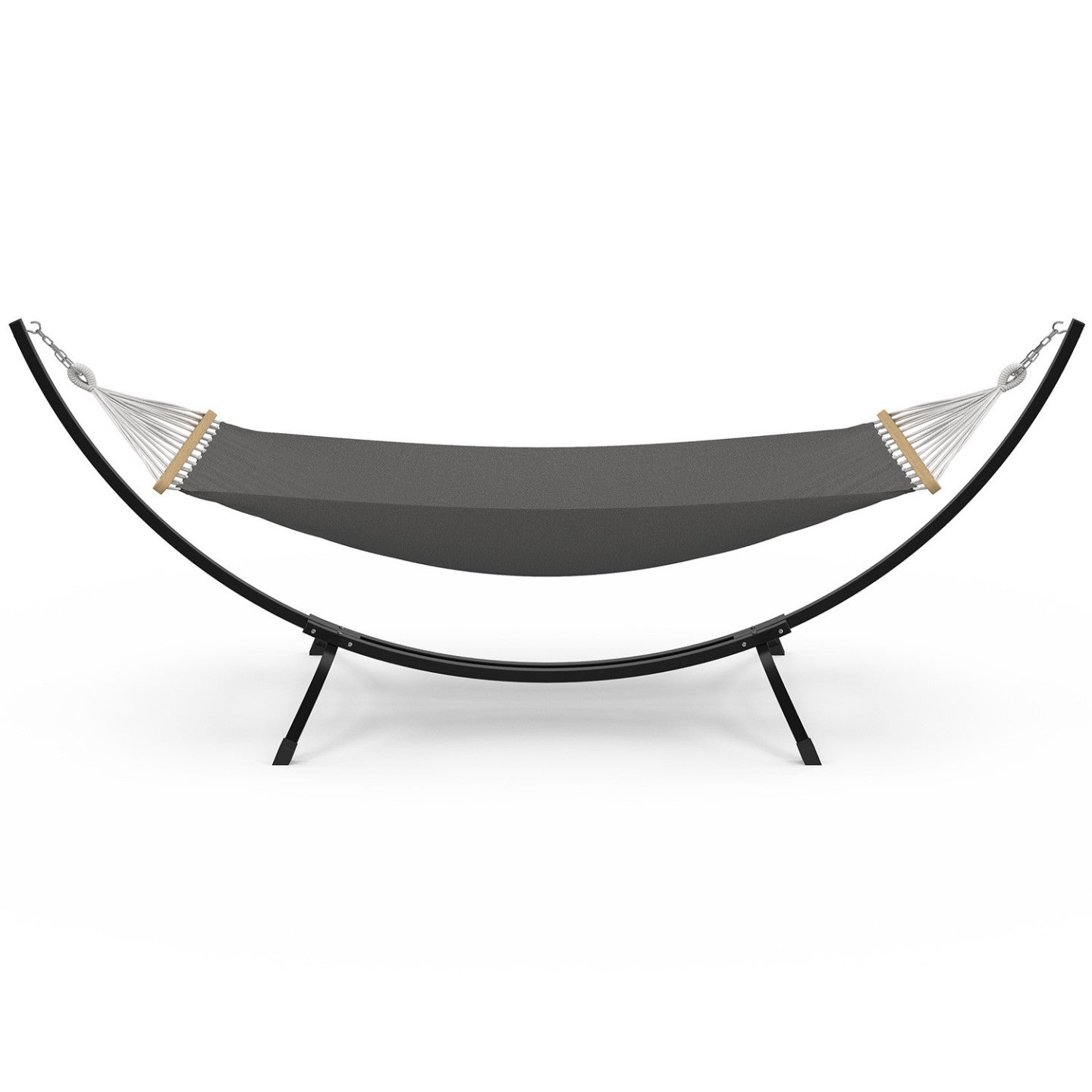 Hamac XL avec support métal noir et toile gris anthracite - 3