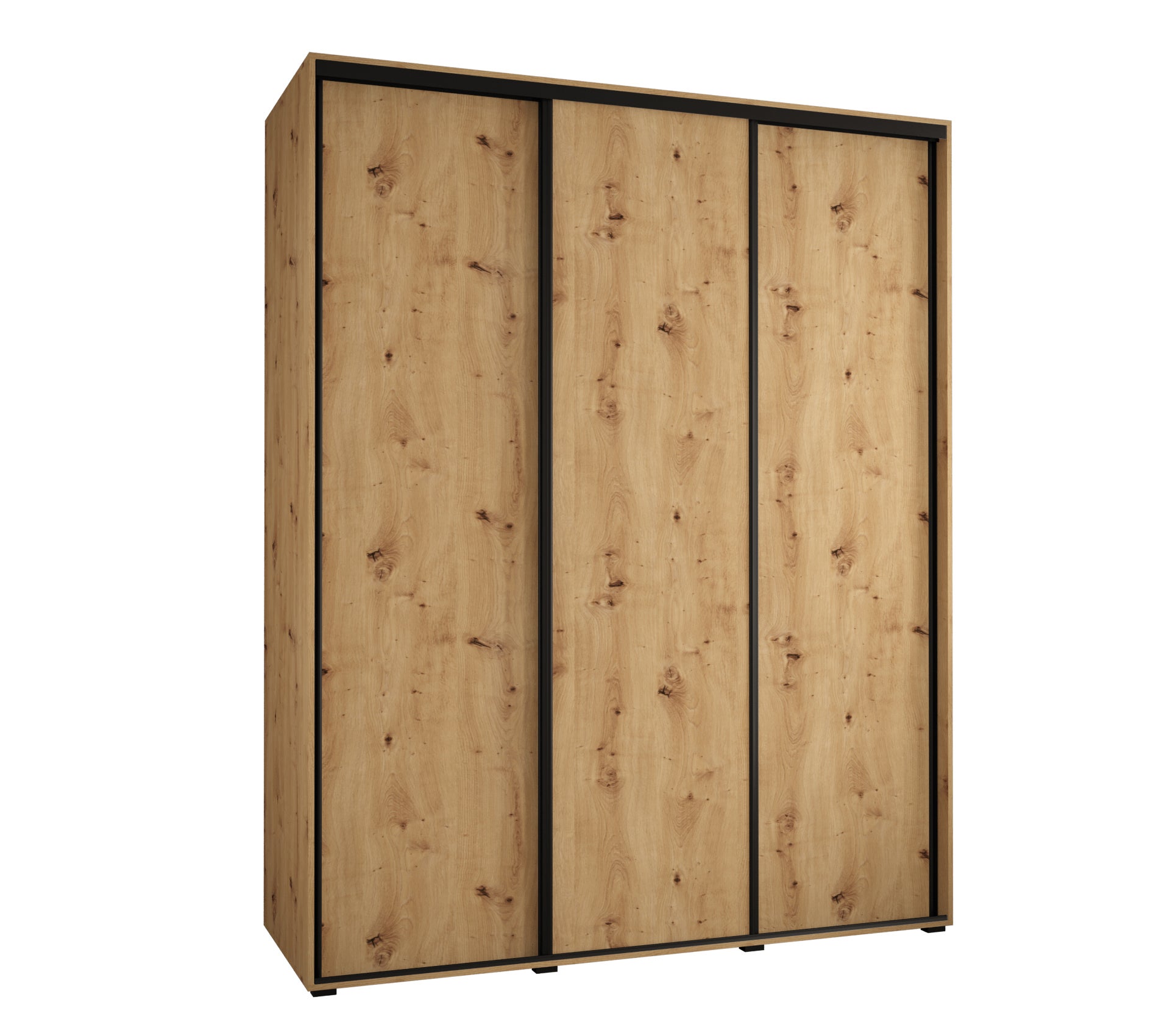 Szafa przesuwna wysoka Davos 1 200 x 60 x 235,2 cm artisan + artisan + u. czarny - Abiks Meble