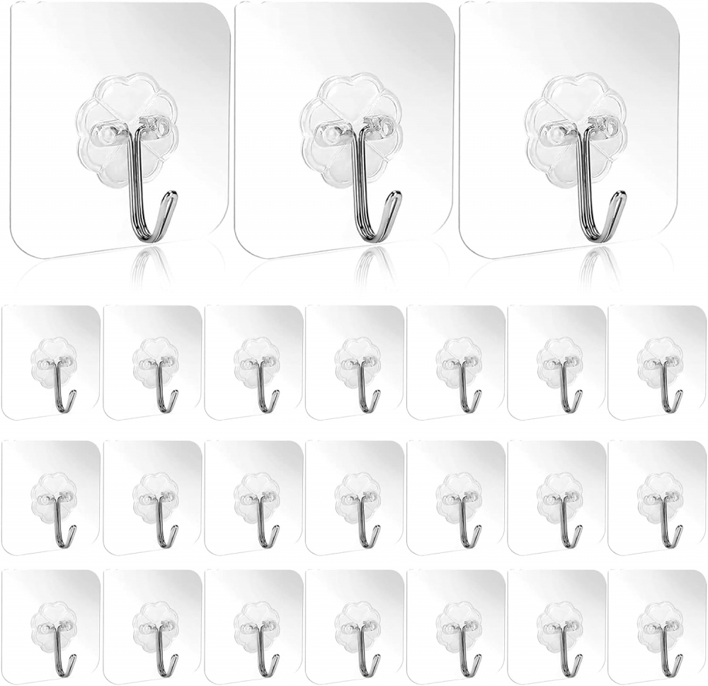 30 przezroczystych haczyków na klej, haczyki ścienne bez gwoździ, haczyki ścienne do sypialni, haczyki ścienne do kuchni, haczyki wodoodporne