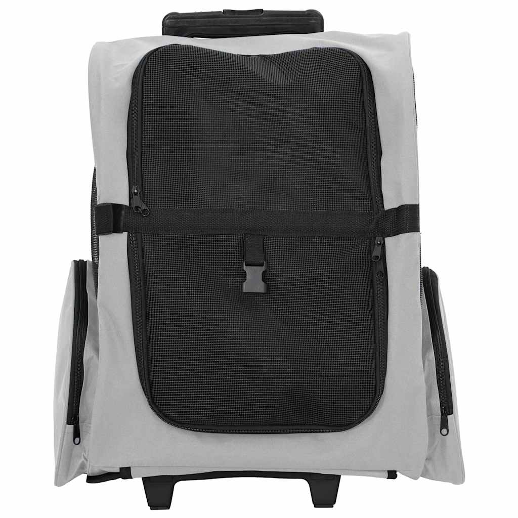 Chariot pour animaux de compagnie 3 en 1 Gris 48 x 32 x (57-106) cm Tissu Oxford vidaXL - 2