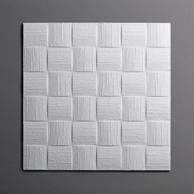 DECOSA Dalle de plafond DUBLIN - polystyrène - blanc - effet tressage - 50 x 50 cm - 5 sachets (=10 m2)