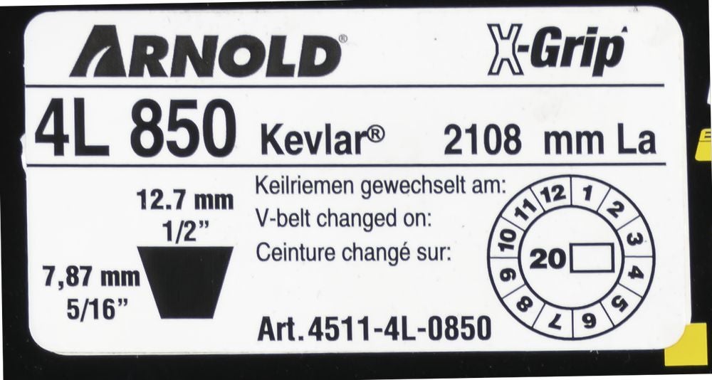 Courroie trapézoïdale X-Grip V de type 4L850 - 2