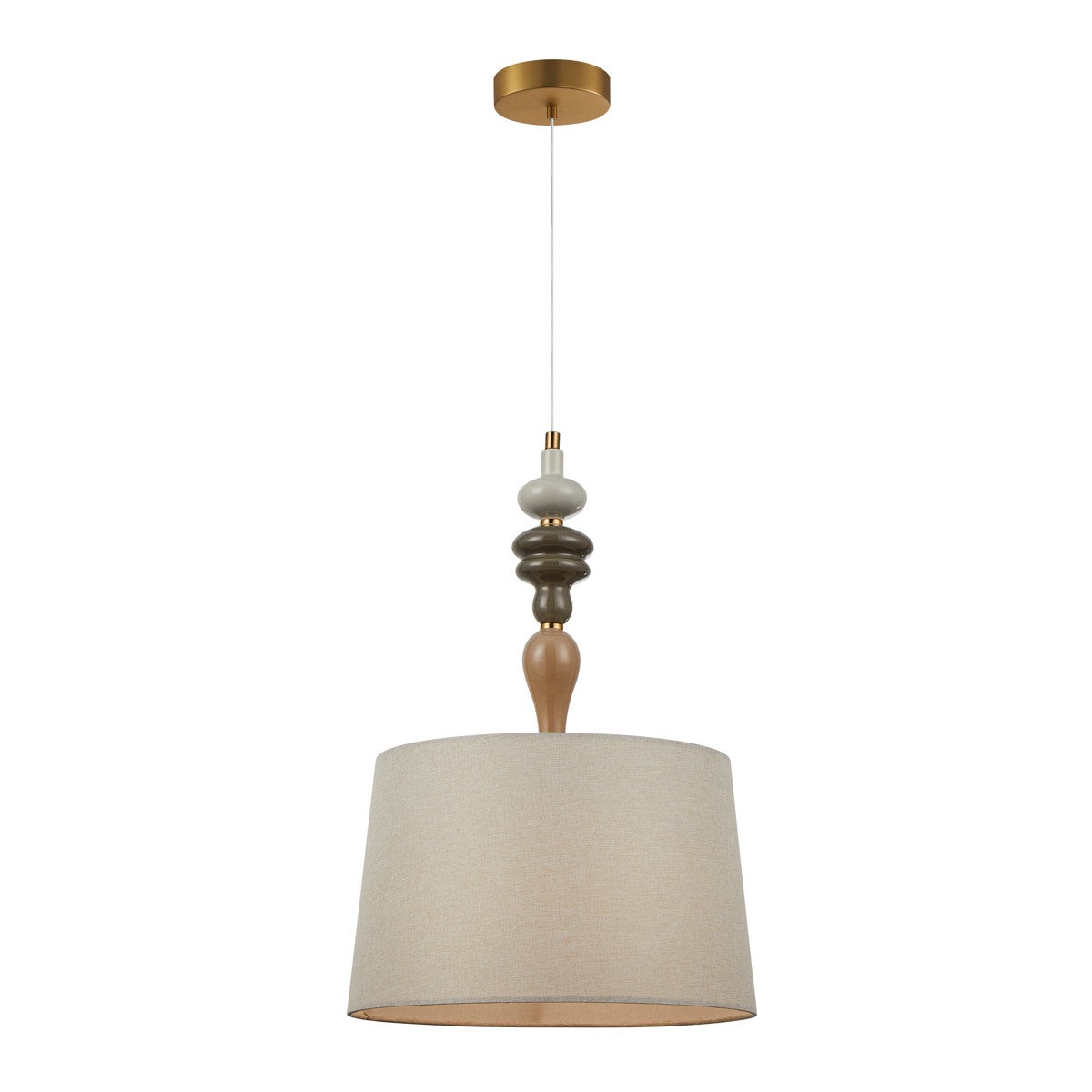 Lampa wisząca Moren brąz antyczny-morelowy 1xE27x60W styl klasyczny wym: 154 x 34 x 34 cm tkanina Italux