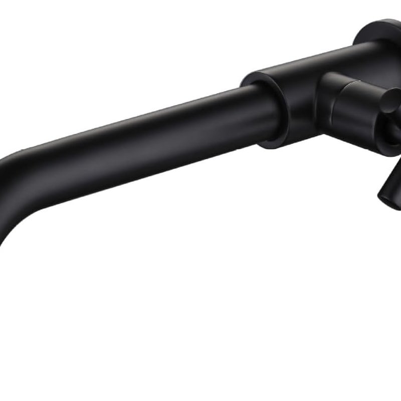 Bateria ścienna, bateria ogrodowa lub łazienkowa, bateria obrotowa boczna z uchwytami krzyżowymi - czarna