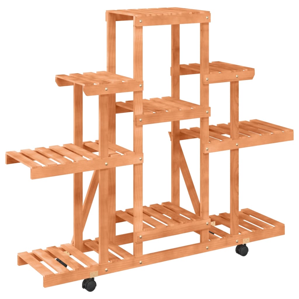 Maison Exclusive - Support à fleurs avec roues 110x25x101 cm bois massif de sapin - 4