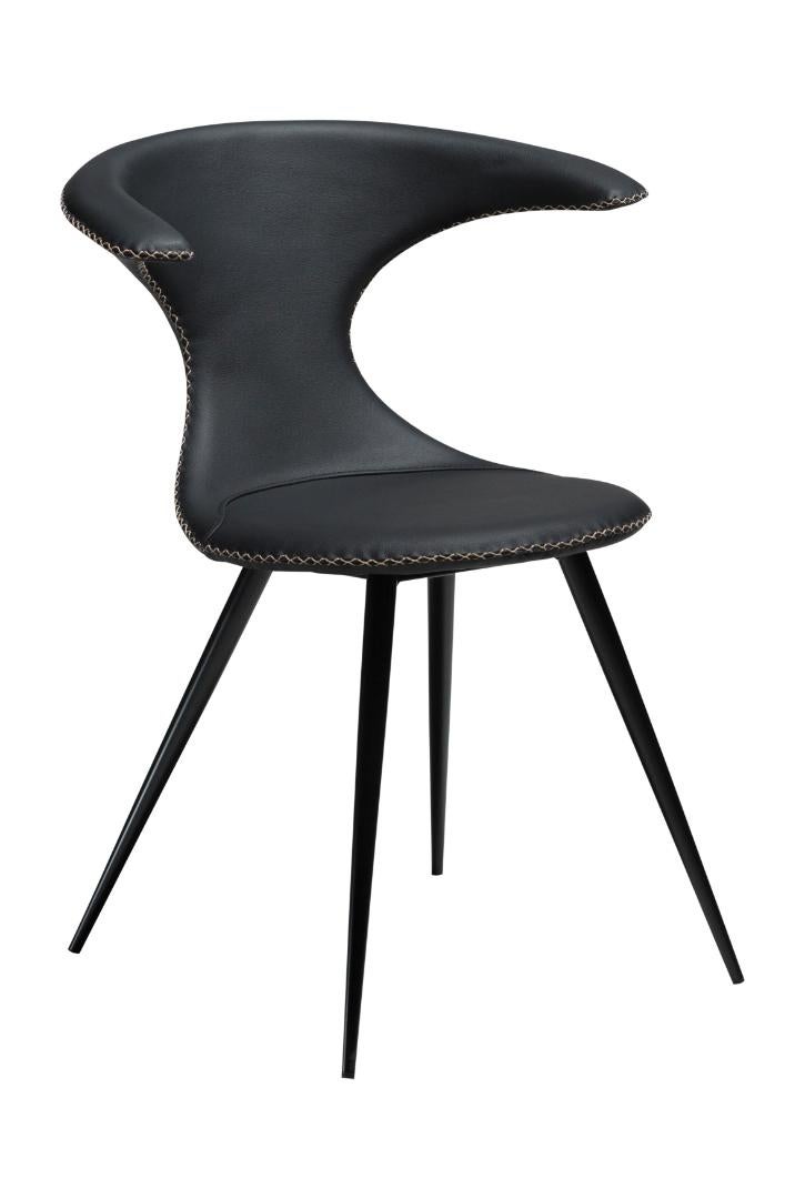 Flair Dan-Form krzesło stołowe prawdziwa skóra czarny.