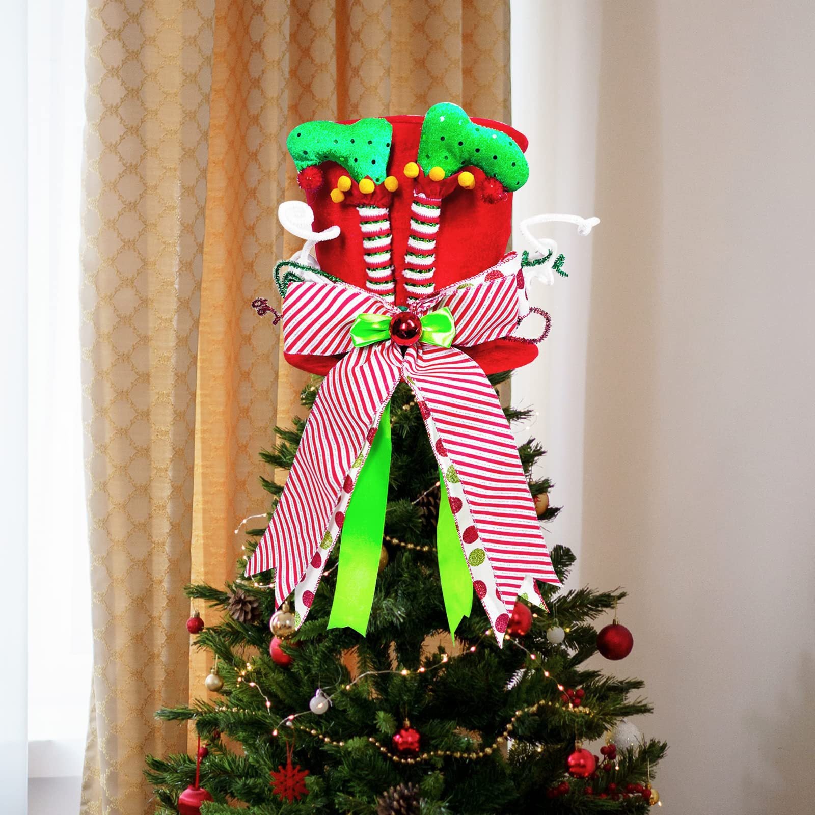 Cime De Sapin Triple Noire – Bougeoir Élégant 3 Niveaux, Décoration Noël Lumineuse Unique Pour Sapin Ou Intérieur