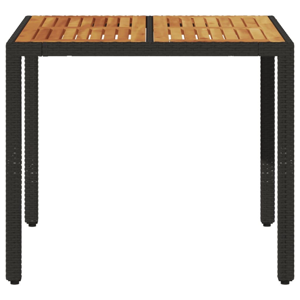 Table à manger de jardin rectangulaire en Résine tressée Noir - 4