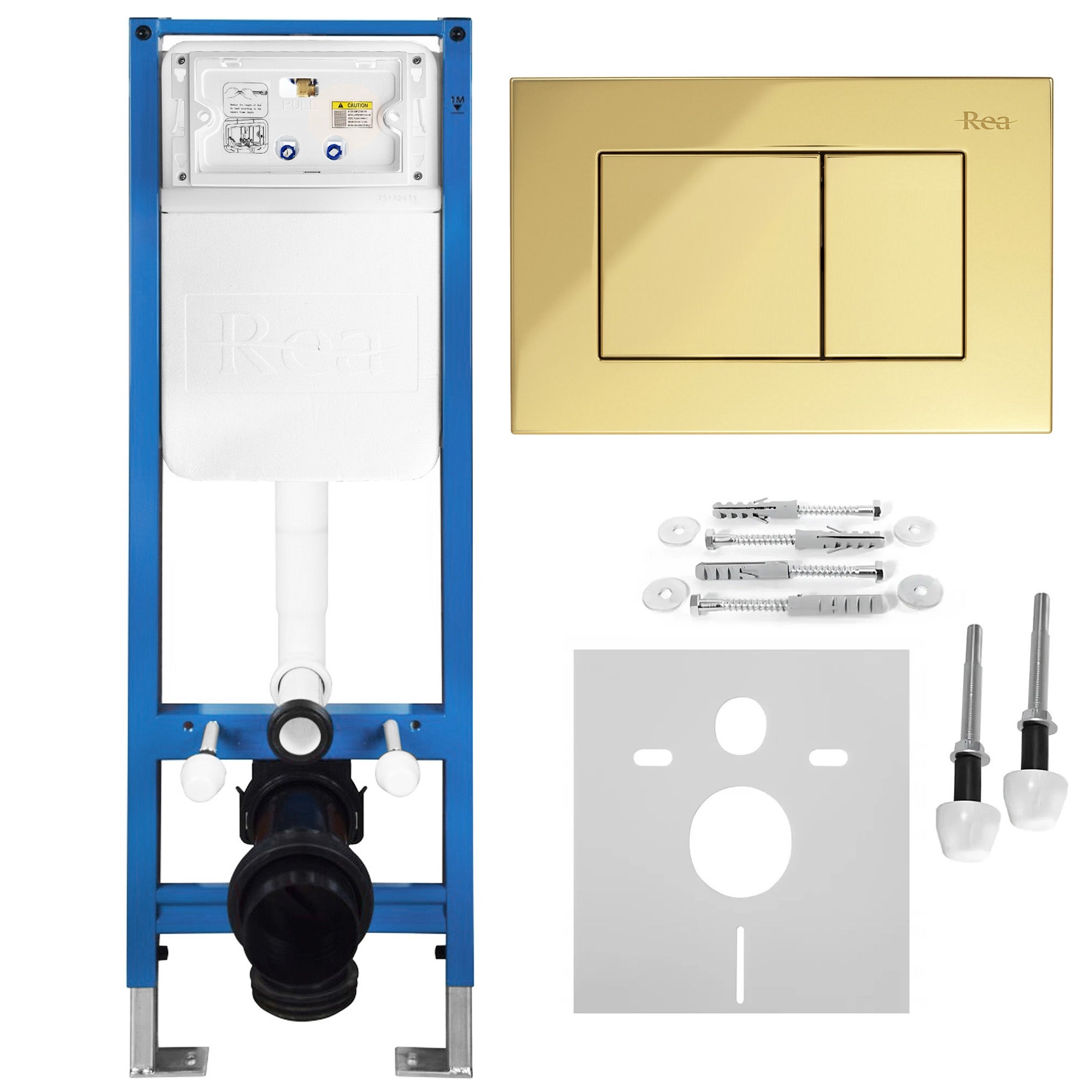 Rea Set Cadru Îngropat Slim 024n Pentru Wc Cu Buton J Gold