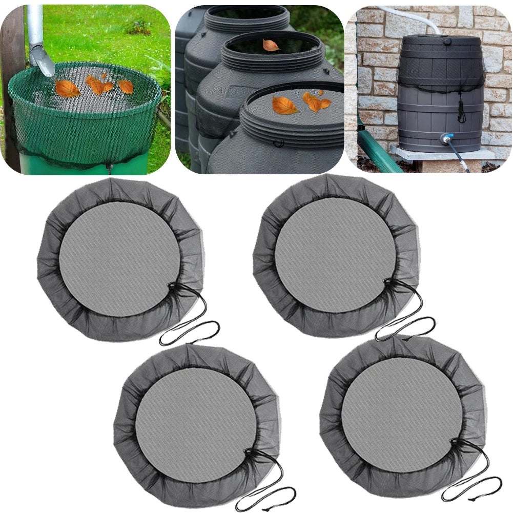 4x Filet De Protection Citerne Pluie 95 Cm - Housse Tonneau Avec Cordon Serrage, Anti-Feuilles, Moustiques & Débris