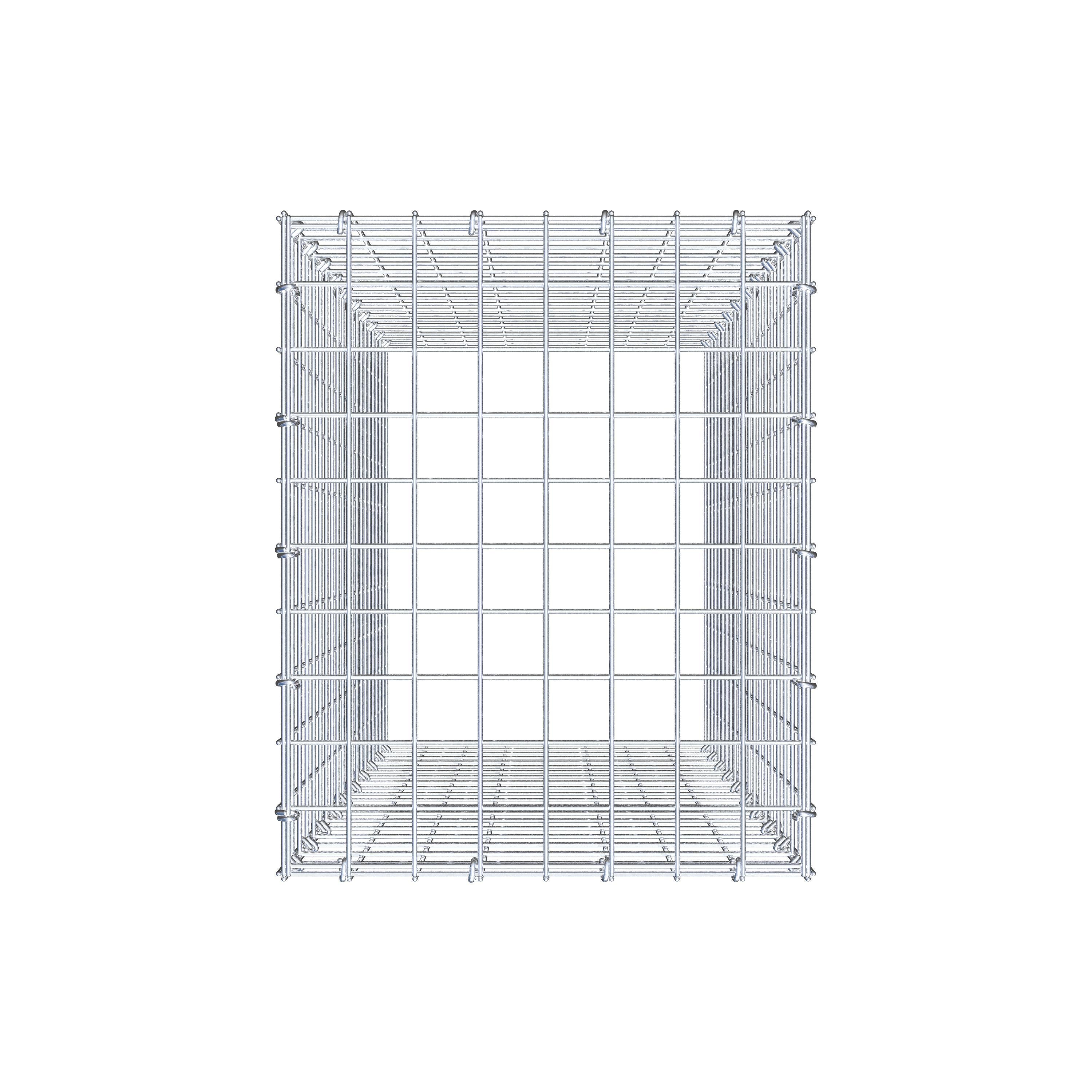Gavión para apilar en acero galvanizado 100x40x50cm (LxAxP), malla 5 x 5cm, Anillo en C, sin rejilla inferior - 5