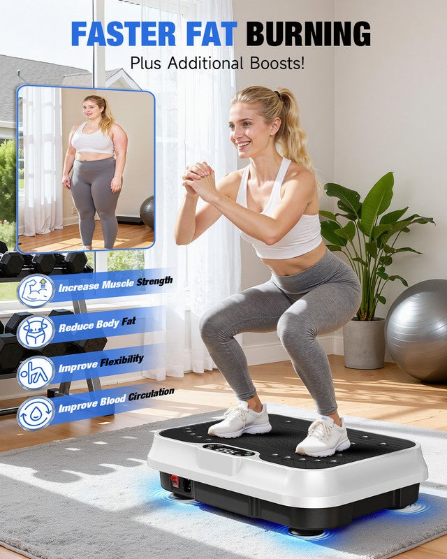 PLATAFORMA VIBRANTE, RATTANTREE Potente plataforma vibratória muscular para musculação e escultura com controle remoto e cordão de tração - 4