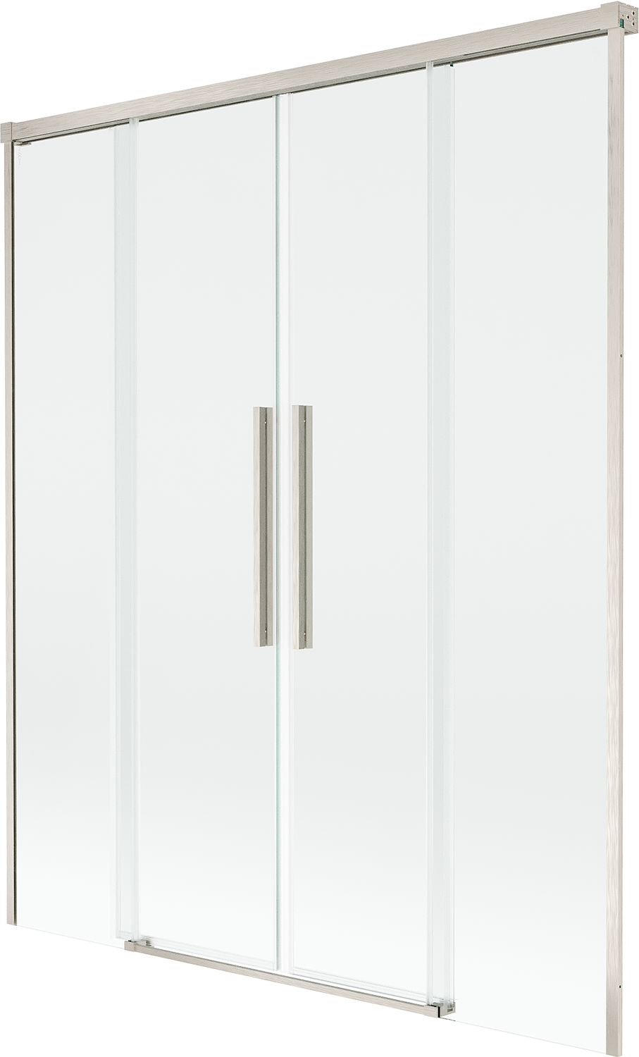 Mexen Rox parawan nawannowy 2-skrzydłowy rozsuwany 150 x 150 cm, transparent, nikiel szczotkowany - 8C9-150-002-97-00
